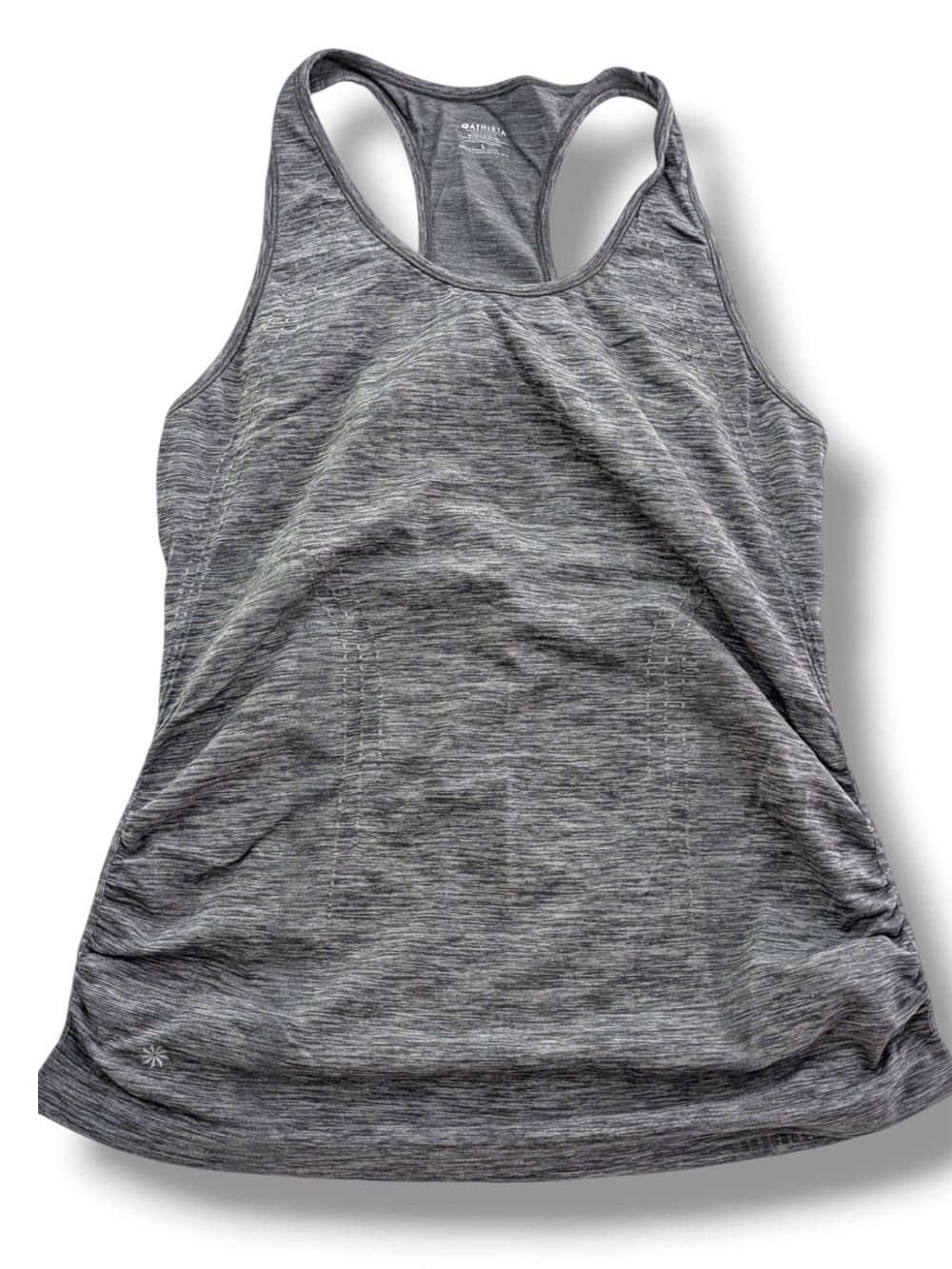 Athleta Heathered Spacedye Grey Racerback Tank, Size Large